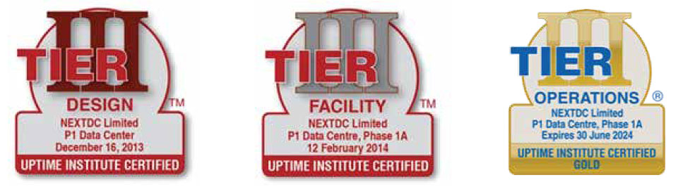 Certificações de Tier de Data Center NEXTDC P1 Certificações de Tier de Data Center NEXTDC P1