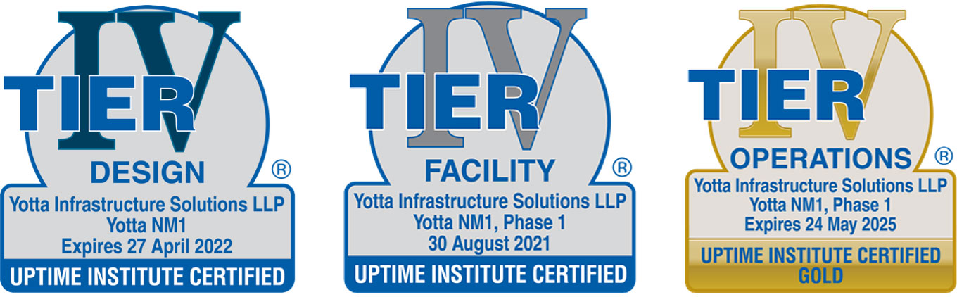 Yotta NM1, Phase 1 Data Center Tier Certifications Yotta NM1, Phase 1 Data Center Tier Certifications
